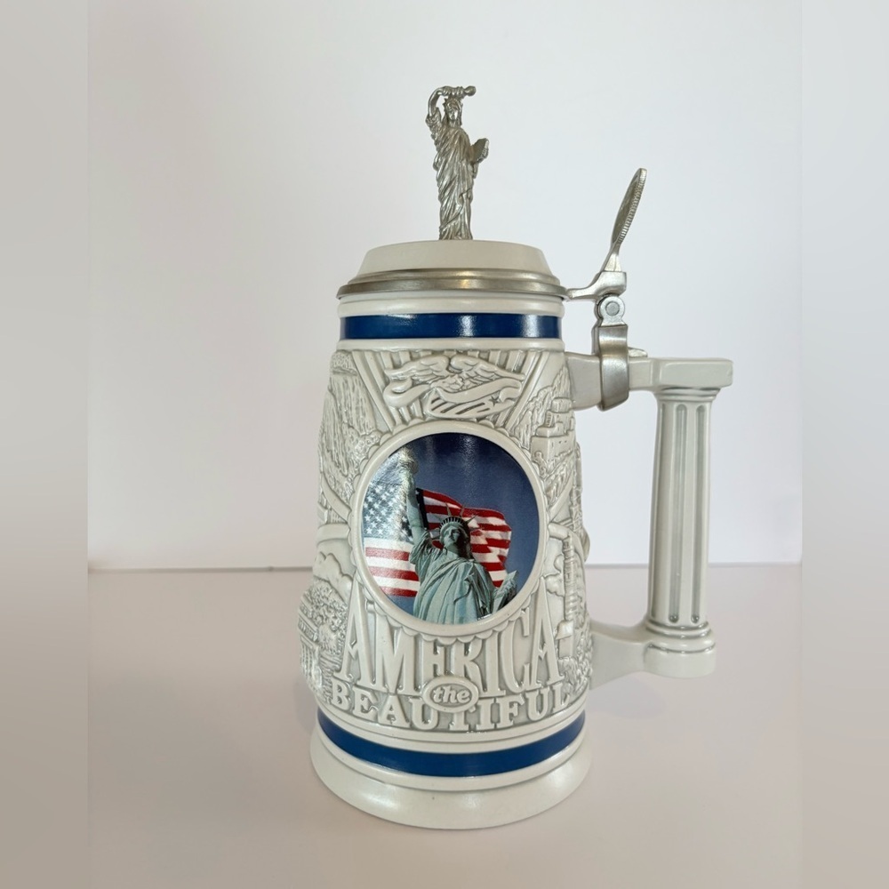 Avon “America the Beautiful” Beer Stein.  Hand-crafted in Brazil.